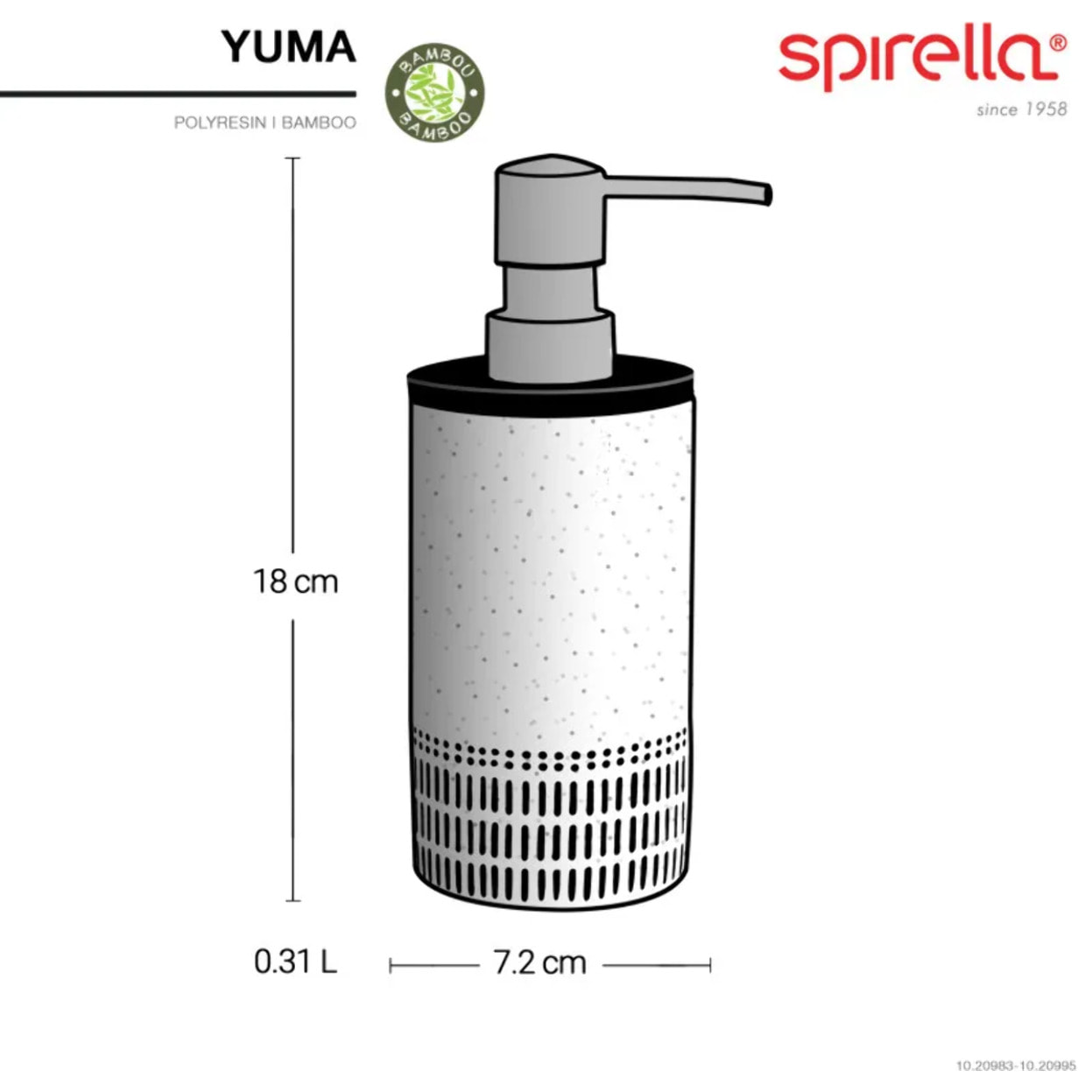 Distributeur de savon Polyrésine & Bambou YUMA Gris foncé Spirella