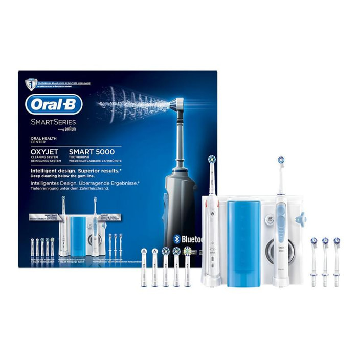 Oral-B - Smart Oxyjet/5000 - Blanche - Combiné dentaire et Brosse à dents électrique