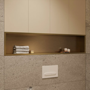 Niche de Douche à encastrer, Acier Inoxydable 304, 119x26x10cm, Or brossé PVD