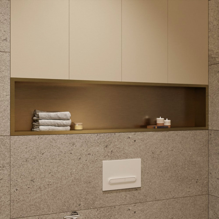 Niche de Douche à encastrer, Acier Inoxydable 304, 119x26x10cm, Or brossé PVD