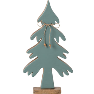 J-Line Pin nœud - bois de manguier - naturel/turquoise - medium