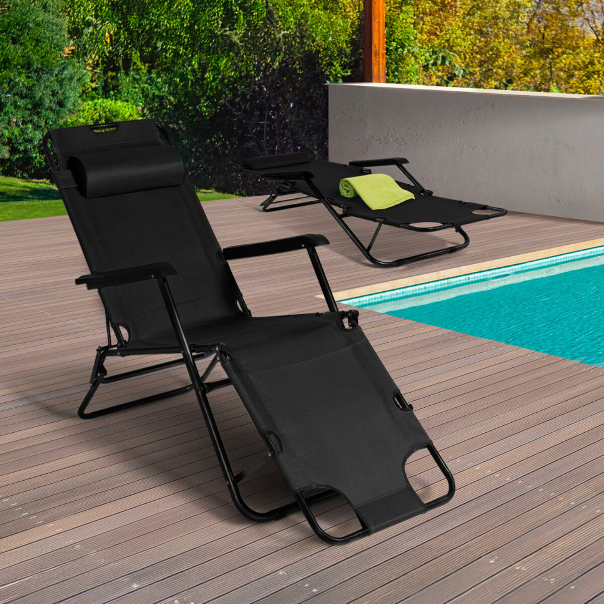Fauteuils de jardin Relax double position - lot de 2