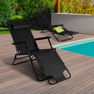 Fauteuils de jardin Relax double position - lot de 2