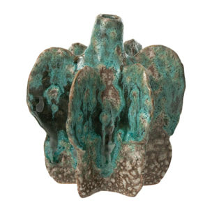 J-Line vase Naga - céramique - azuur/brun - small - Ø 12.5 cm