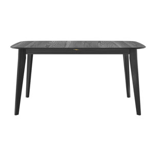 Table rectangulaire 4/6 personnes extensible en bois noir 150/180 cm - Oman