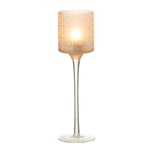 J-Line photophore Sur Pied - verre - beige - small