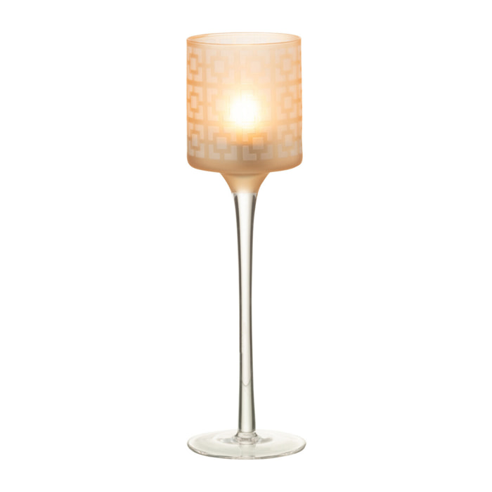 J-Line photophore Sur Pied - verre - beige - small