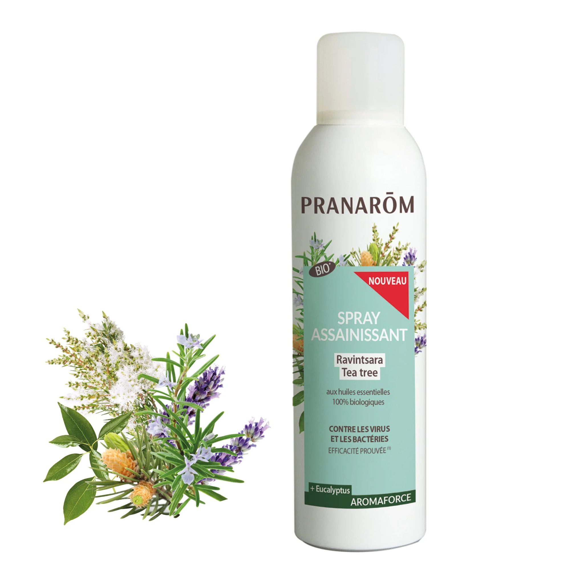 Pranarom - Spray assainissant Ravintsara - Tea-tree - Bio - 150 ml