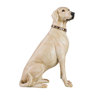 Figura Perro Labrador Resina Beige 20x29x40 Cm