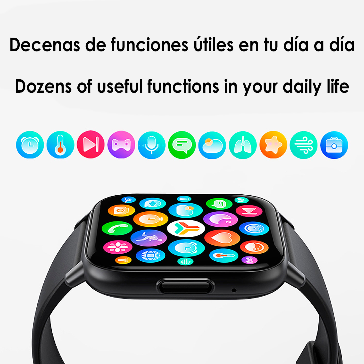 Smartwatch DM60 , multitud de modos deportivos y mediciones de salud. Llamadas bluetooth y avisos de notificaciones.