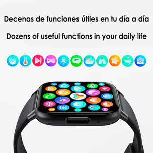 Smartwatch DM60 , multitud de modos deportivos y mediciones de salud. Llamadas bluetooth y avisos de notificaciones.