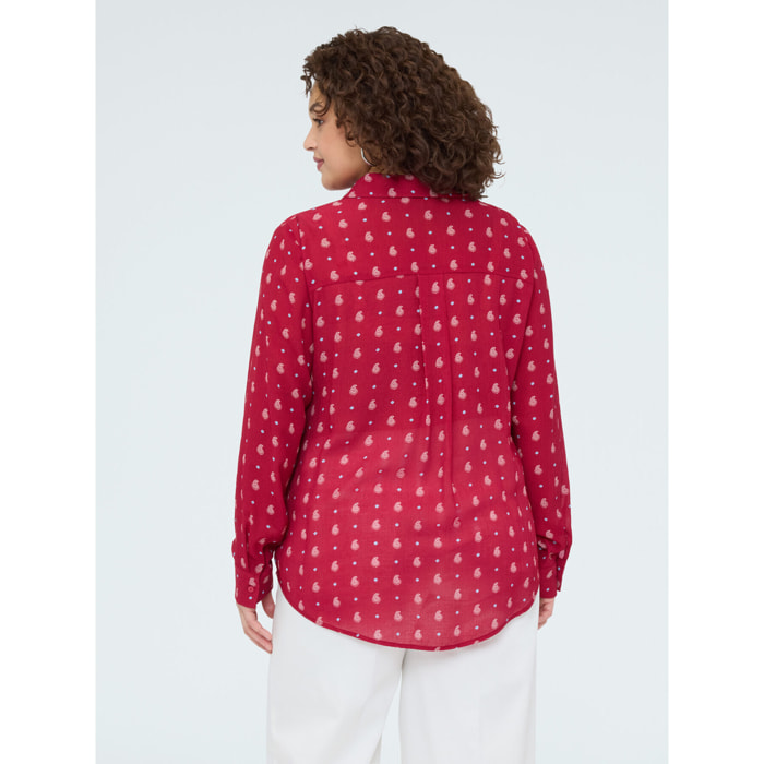 Fiorella Rubino - Camisa estampado micro paisley - Rojo