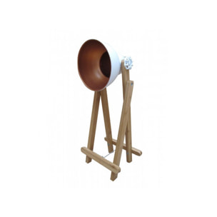 Lampe à poser projecteur déco acier blanc - SUPPORT