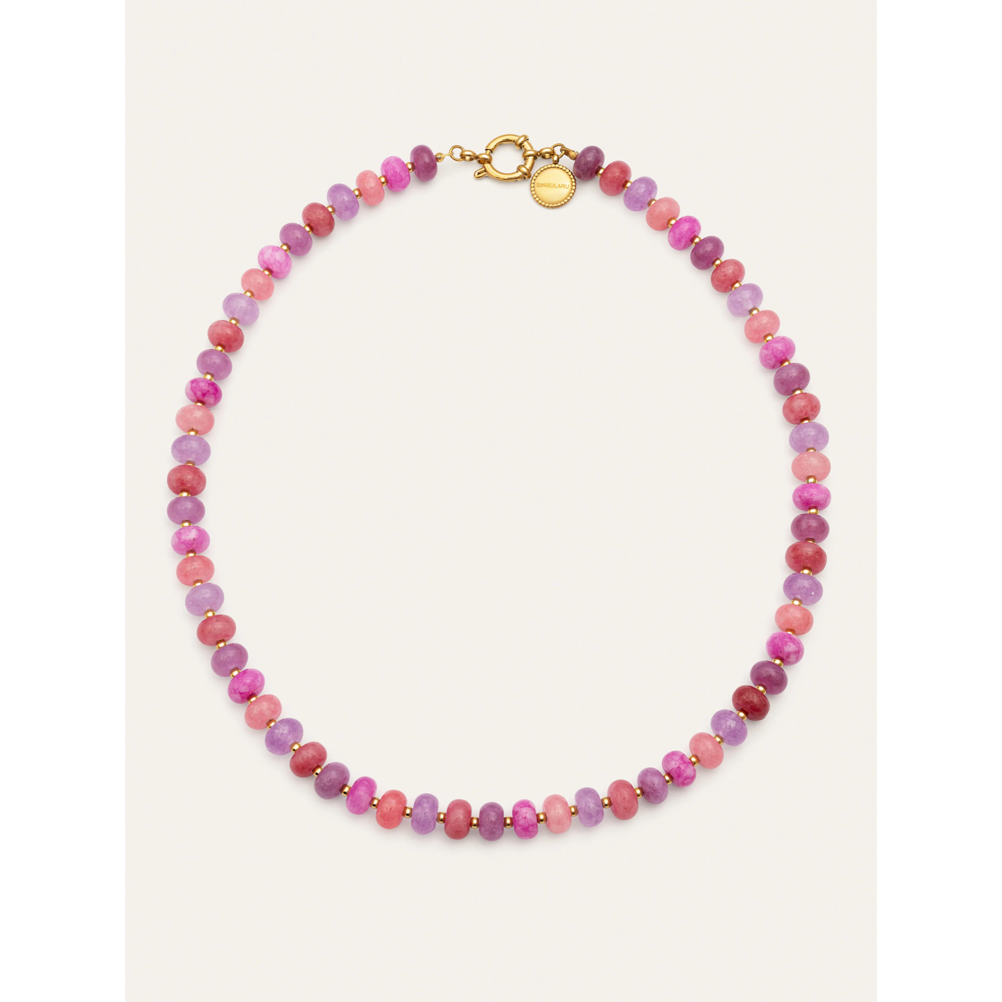 Collar Rosé Stones Acero Baño Oro