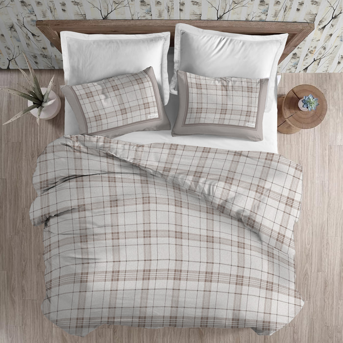 Parure copripiumino in flanella torino beige