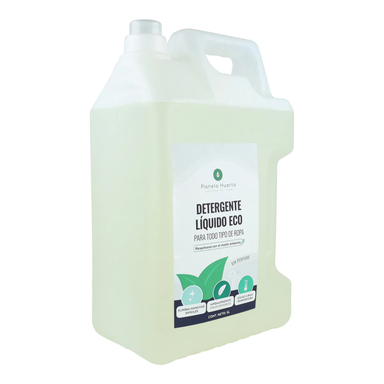 Detergente Líquido Ropa ECO Sín Perfume Planeta Huerto 5 Litros