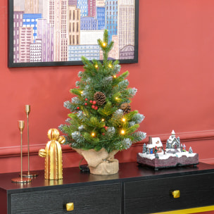 Mini sapin de Noël avec éclairage LED - petit sapin de Noël artificiel - décoration de Noël - 60 cm