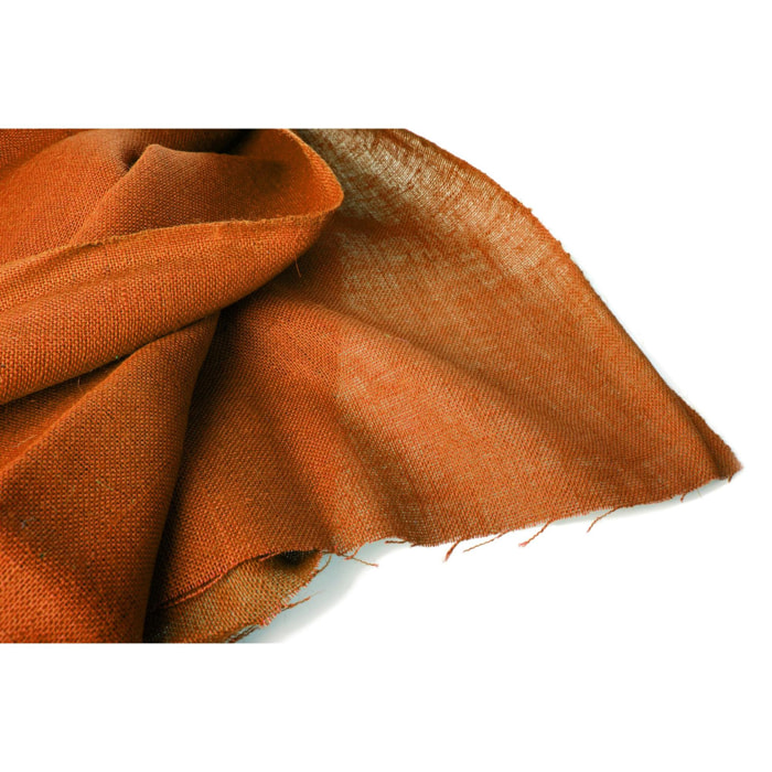 telo di juta colorata. misure 5 X 1,2 Mt - Pezzi 1 - 500X120X0,1cm - Colore: Arancio - Bianchi Dino - Decorazioni Varie