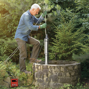 Bomba sumergible de 550 W con caudal máximo de 30 L/min y altura de bombeo hasta 50 m, ideal para aguas claras y pozos - GREENCUT BAS550C