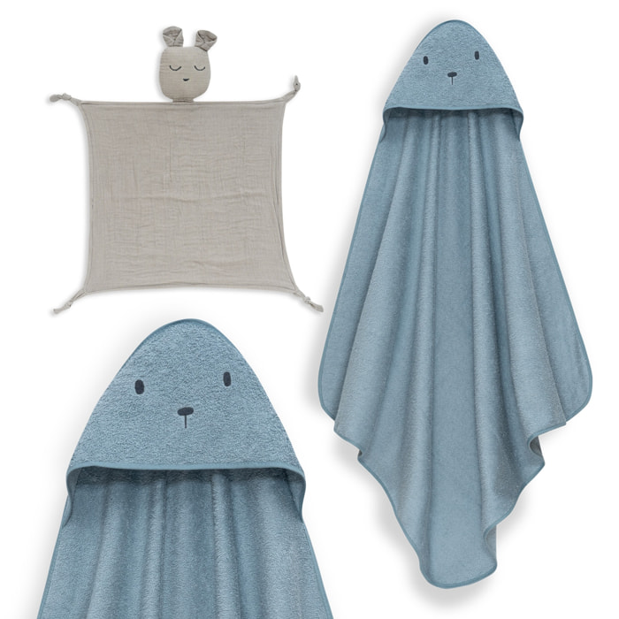 Capa Baño 1X1 Mod Oso+Dudu Muselina Petroleo