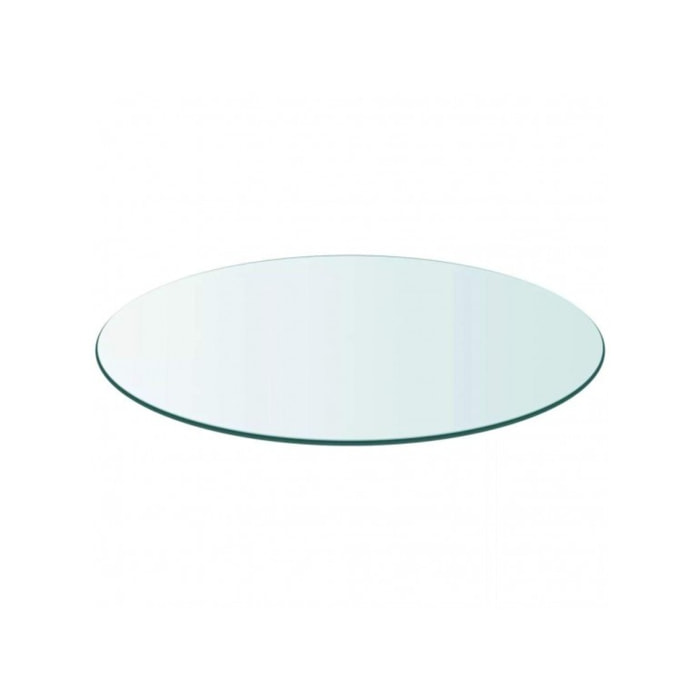 Plateau rond D150cm en verre trempé transparent - dessus de table résistant - PLATEAU