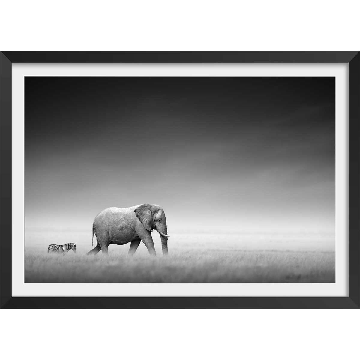 Affiche animaux artistic processing Affiche + cadre en bois - Noir