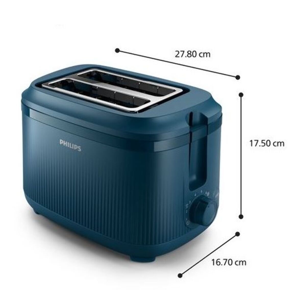 Grille-pain PHILIPS HD2511/70 Toaster bleu Série 3000, 2 fentes, 900W