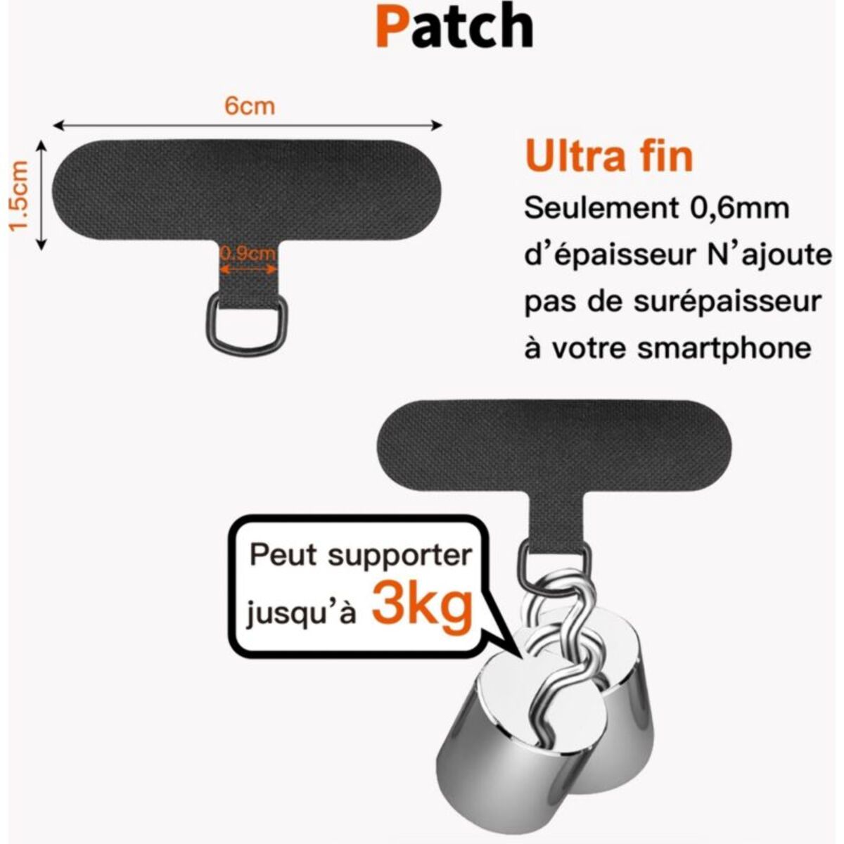 Cordon téléphone ESSENTIELB Amovible Noir
