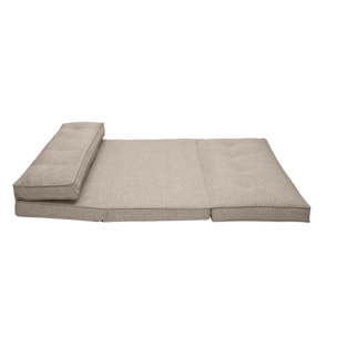 Chauffeuse 2 places convertible en tissu taupe SALLY