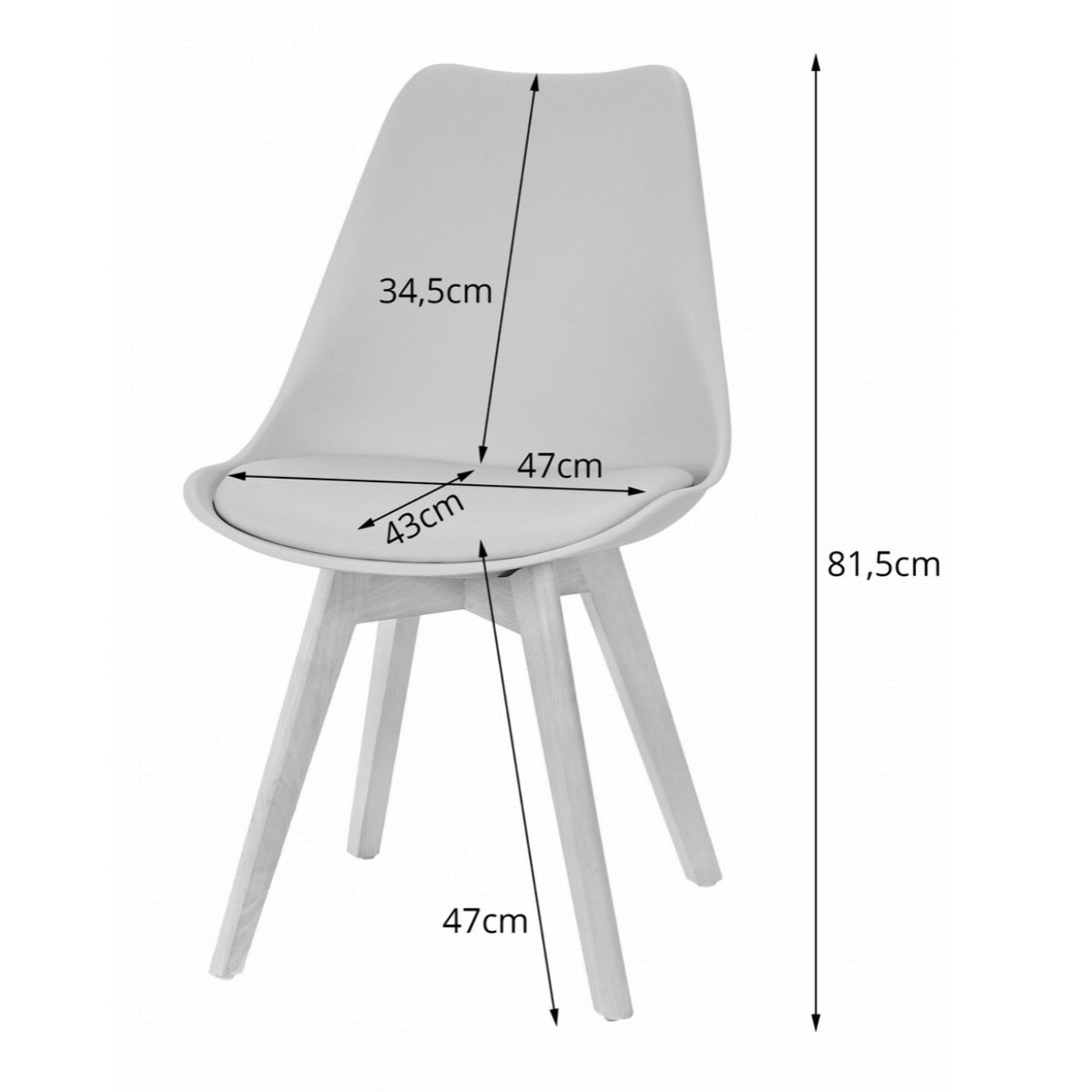 Sedia Mark scandinava grigio grafite con gambe in faggio