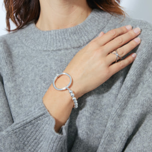 Pulsera acabada en rodio