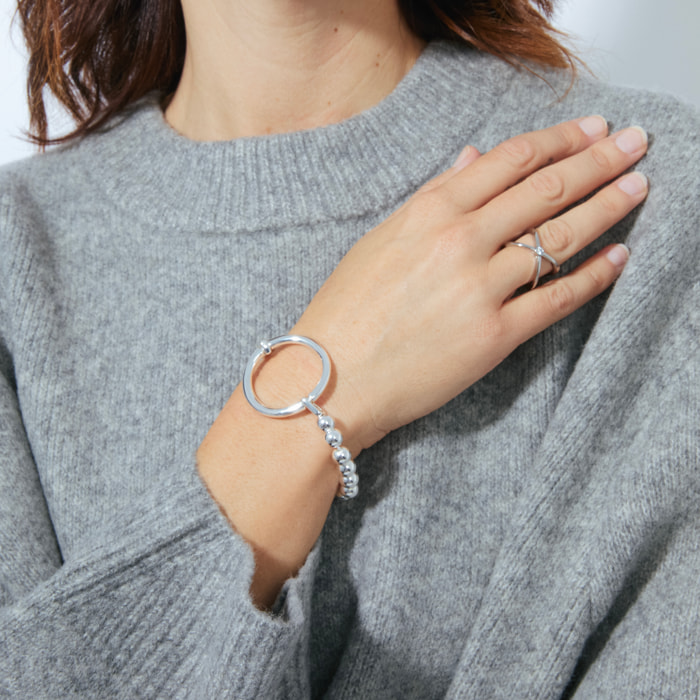 Pulsera acabada en rodio