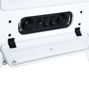 Cheminée électrique poêle style rétro thermostat 950-1850 W blanc