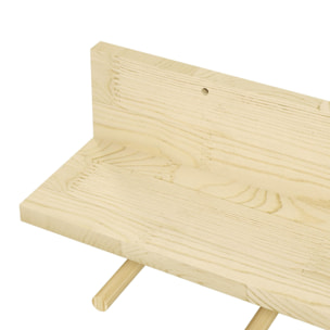 Estante de Pared de Madera Estante Flotante Repisas de Pared con 7 Ganchos para Entrada Pasillo Dormitorio 80x12x20 cm Natural