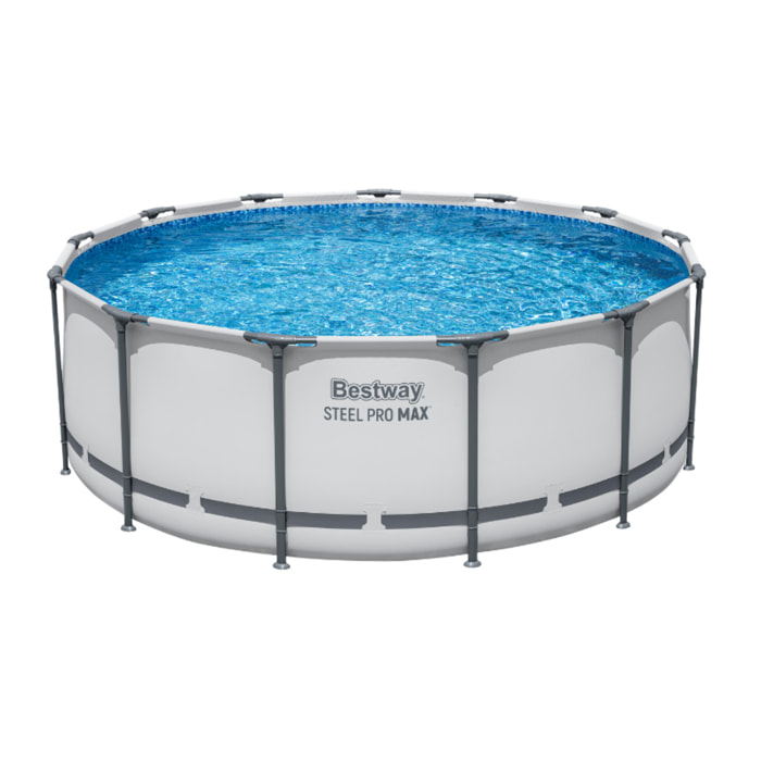 Bestway Piscine hors sol tubulaire ronde Bestway Steel Pro Max 396 x 122 cm gris clair