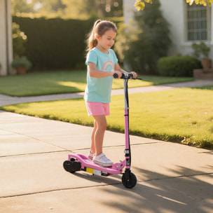 Trottinette électrique pliable enfant 7-14 ans - hauteur réglable - 120W 24V max. 12 Km/h - métal PP rose noir