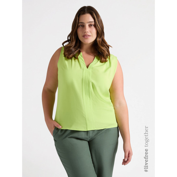 Fiorella Rubino - Top con viscosa LENZING™ ECOVERO™ - Amarillo