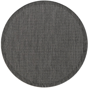 IBIZA - Tapis rond extérieur moderne Noir