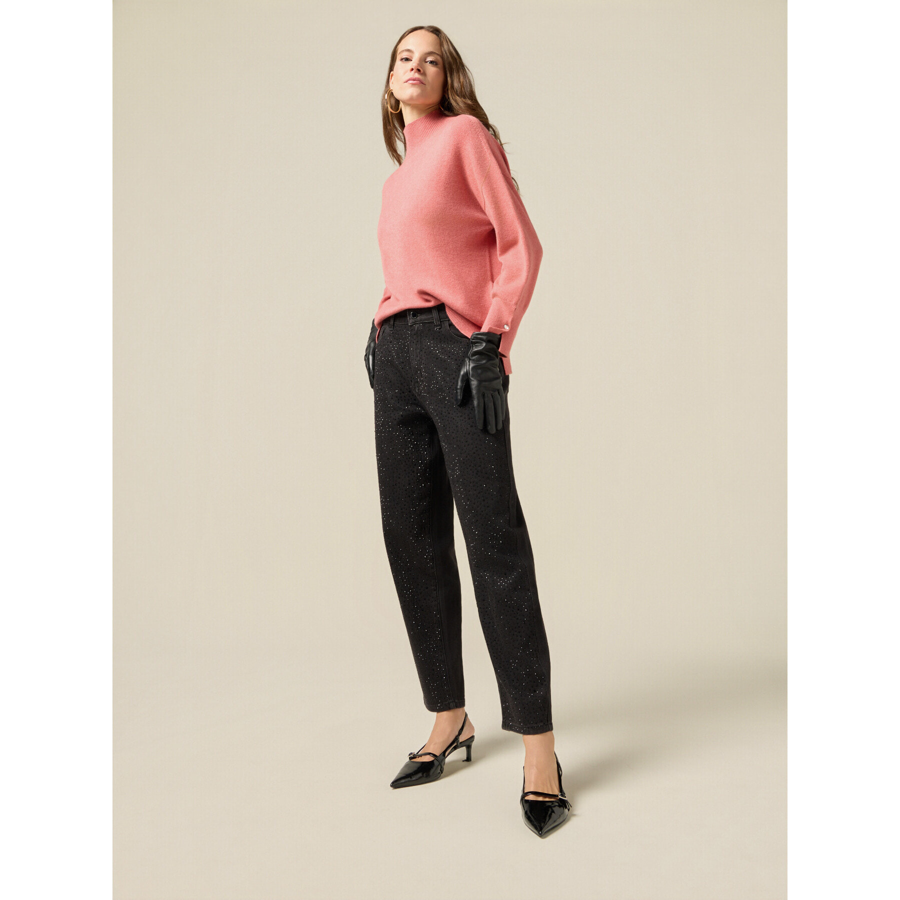 Oltre - Jeans boyslim con microcristales - Negro