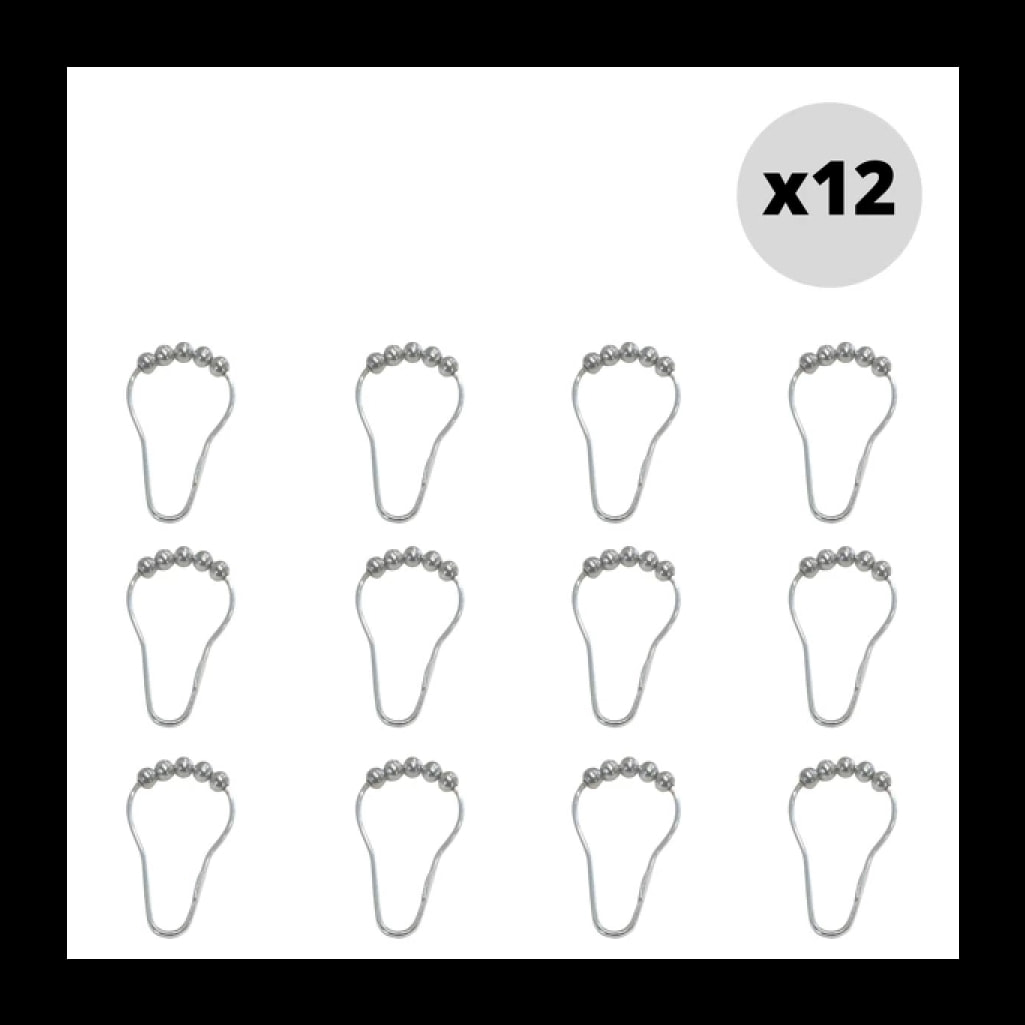 Lot de 12 anneaux pour rideaux de douche ANELLO Chromé Spirella