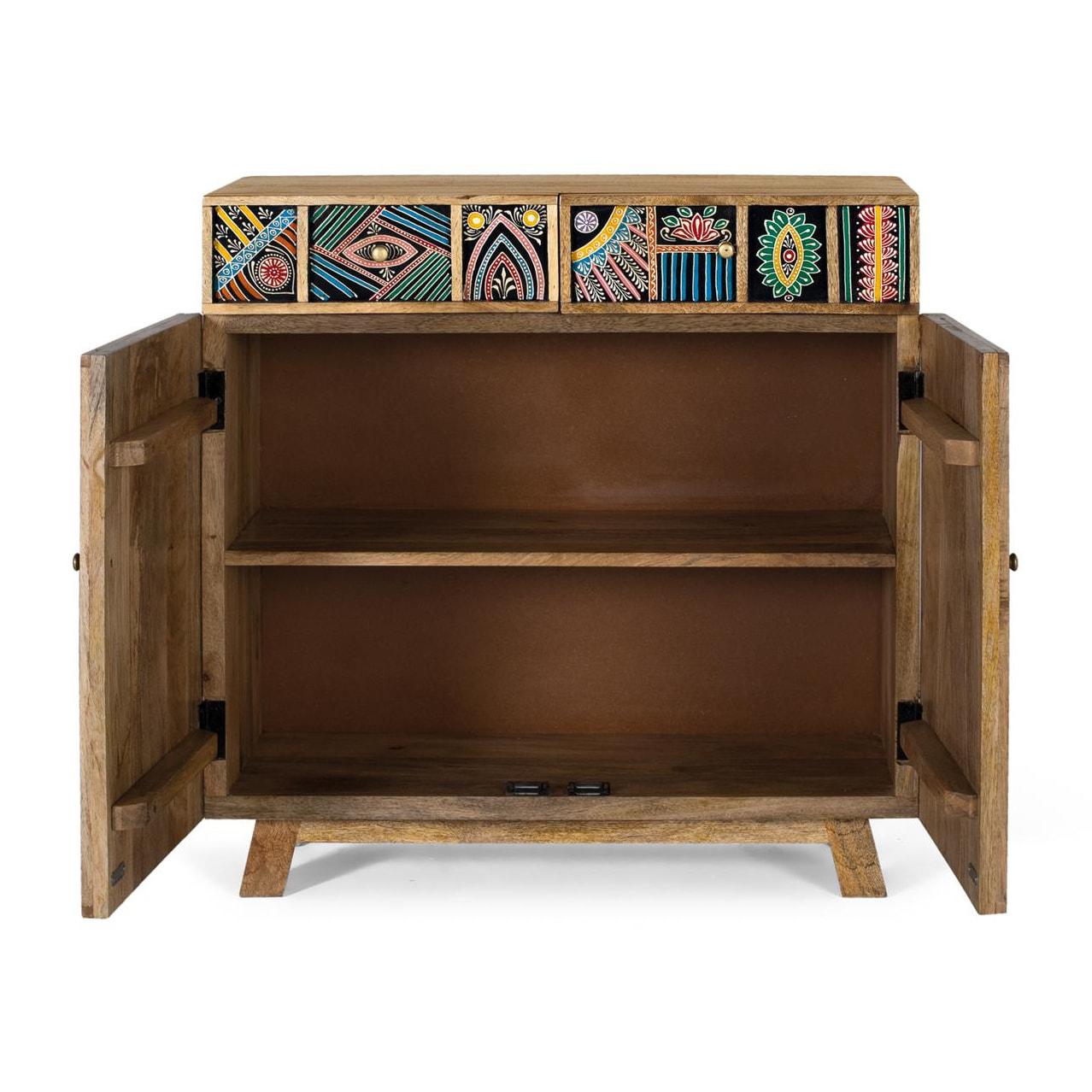 Aparador de Madera de Mango Estilo Artesanal Étnico