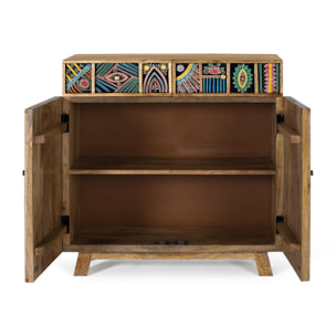 Aparador de Madera de Mango Estilo Artesanal Étnico