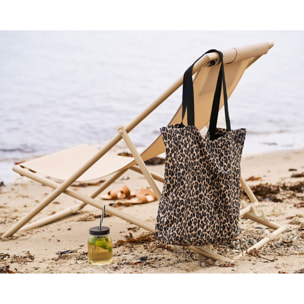 Shopper Ava in tessuto fantasia leopardata 35×39 cm