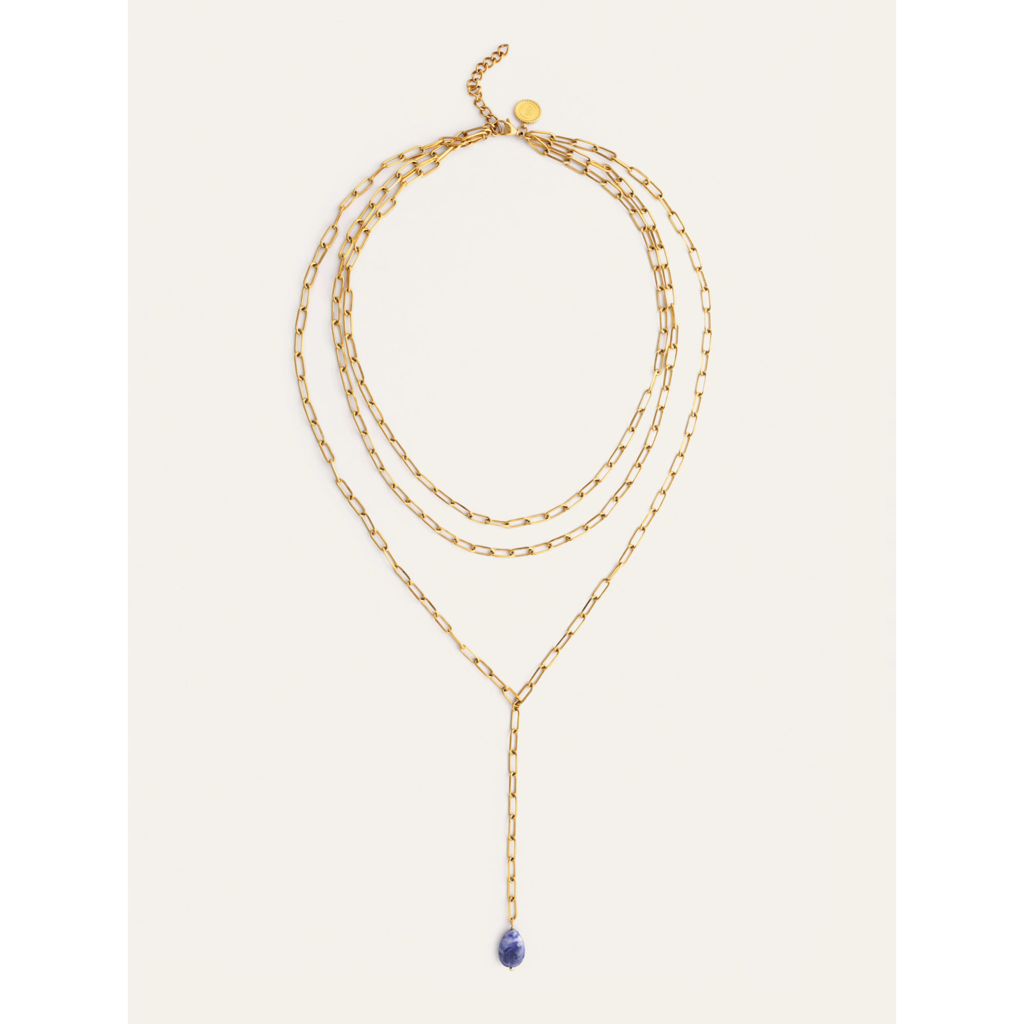 Collana Triple Chic Drop Acciao Placcato Oro