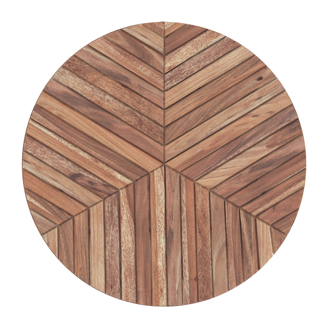 Table basse ronde en bois d'acacia D40 cm - Ella