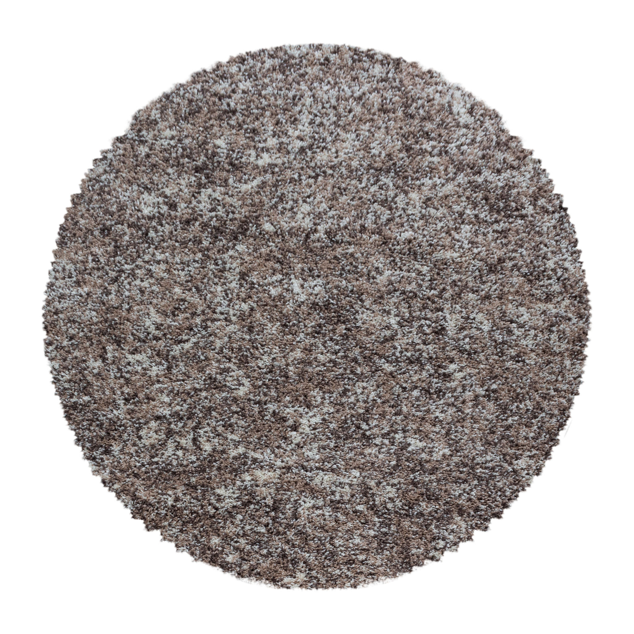 ENJOY - Tapis shaggy rond à poils longs beige
