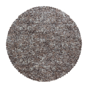 ENJOY - Tapis shaggy rond à poils longs beige