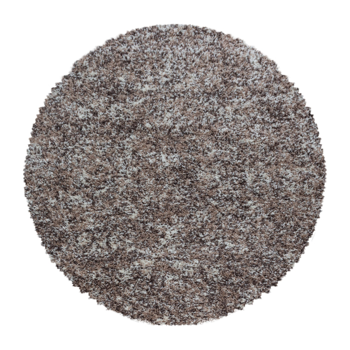 ENJOY - Tapis shaggy rond à poils longs beige