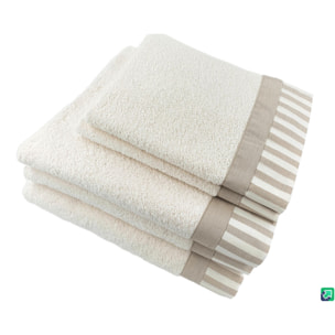Set Spugna AMALFI 5 Pezzi: 2 Viso+2 Ospite + 1 Telo Bagno - 450 gr/m² - 100% Puro Cotone