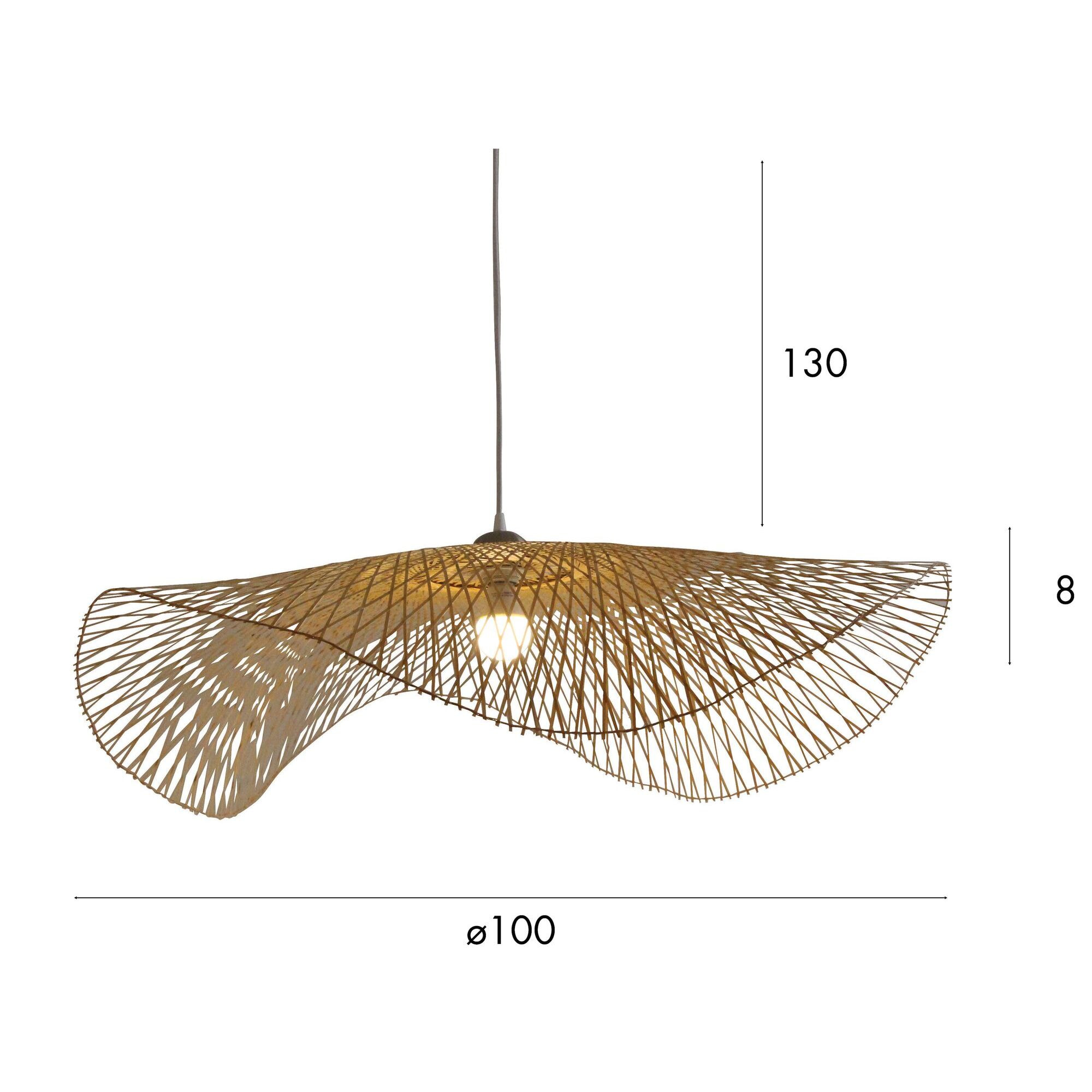 Suspension en bambou tressé 100cm  CARAVELLE